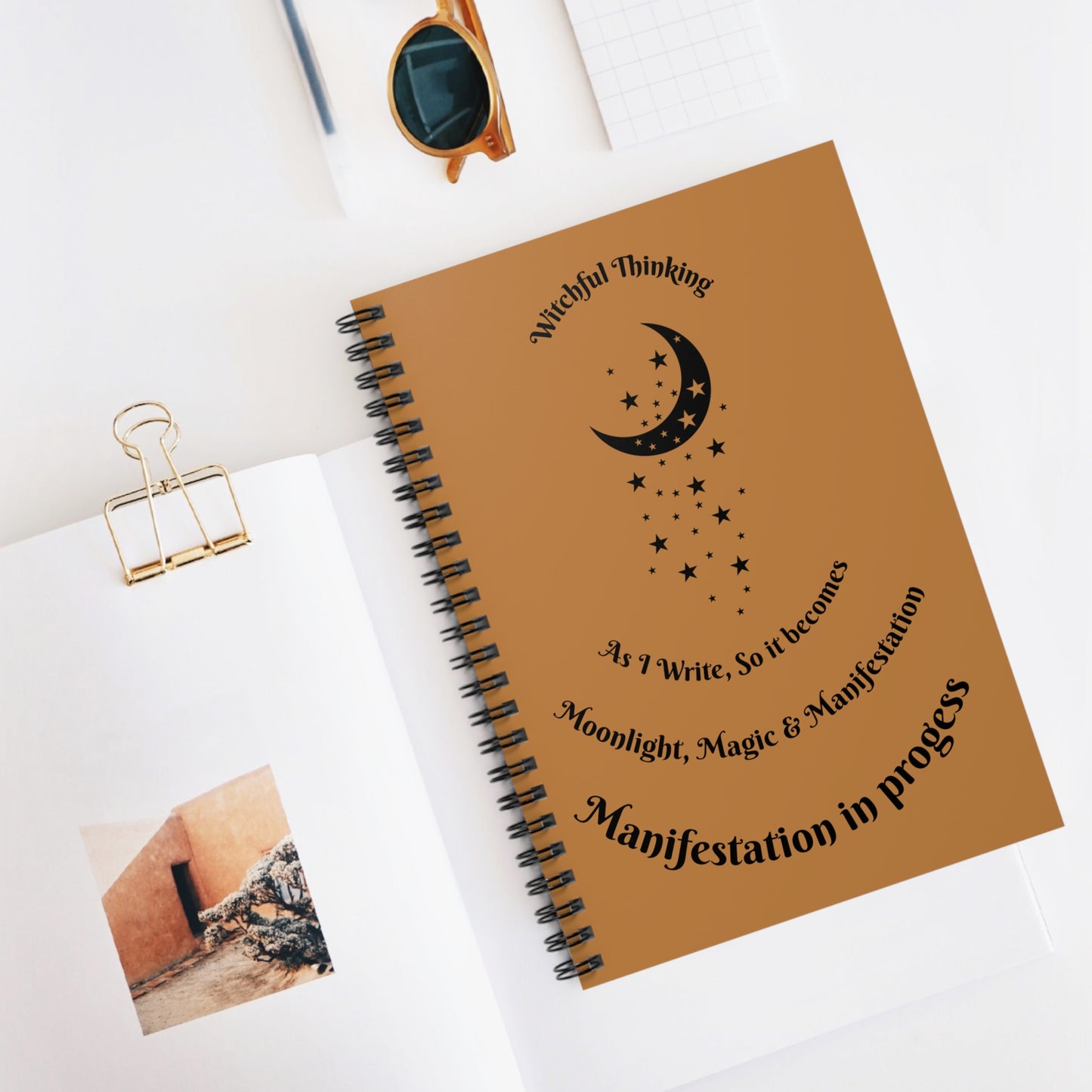 Manifestation Spiral Notebook – Moonlight & Magic, Journaling, Creativity, Gift for Writers, Manifestation Journal