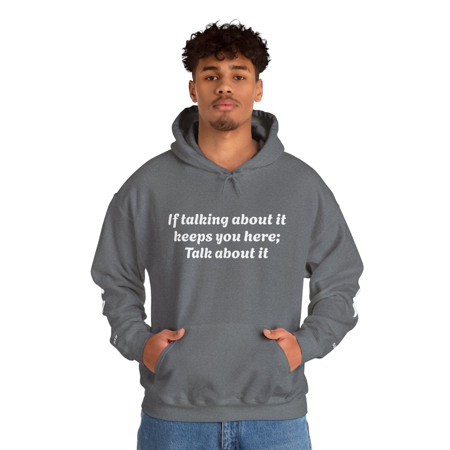 Mental Health Awareness Hoodie, Inspirational Sweatshirt, Talk About It Pullover, Gift for Friends, Unisex Casual Wear