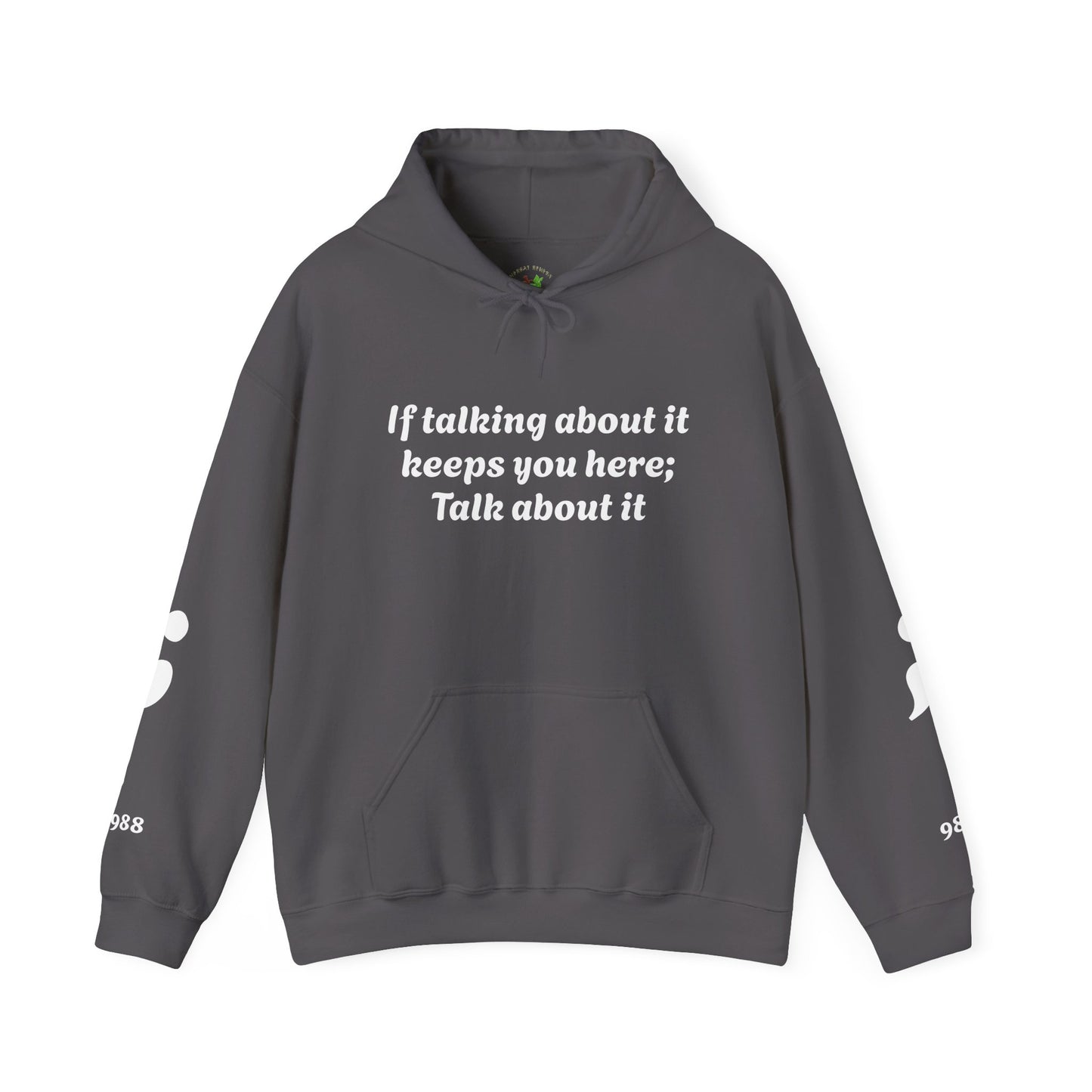 Mental Health Awareness Hoodie, Inspirational Sweatshirt, Talk About It Pullover, Gift for Friends, Unisex Casual Wear