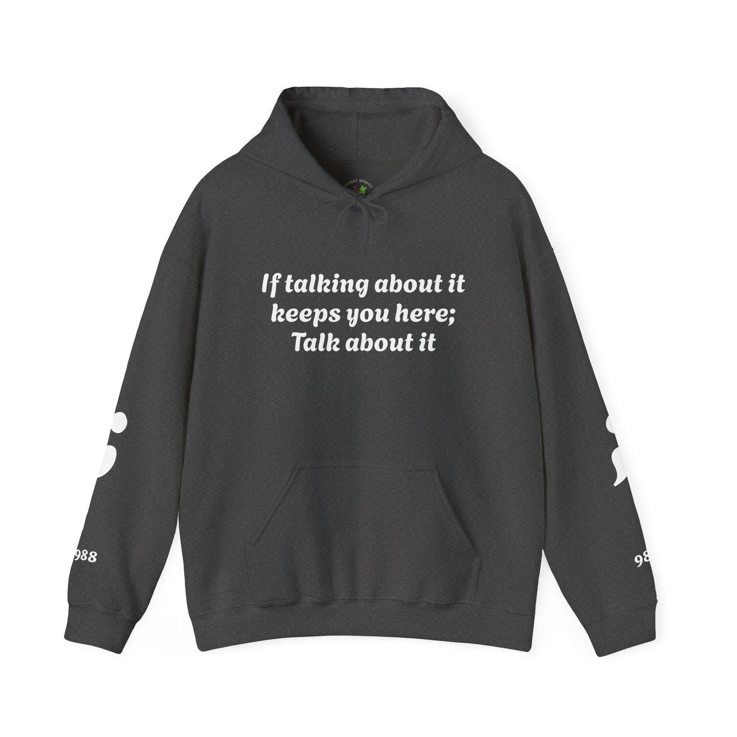 Mental Health Awareness Hoodie, Inspirational Sweatshirt, Talk About It Pullover, Gift for Friends, Unisex Casual Wear