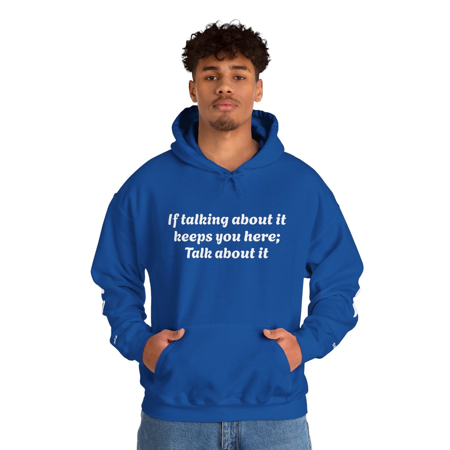 Mental Health Awareness Hoodie, Inspirational Sweatshirt, Talk About It Pullover, Gift for Friends, Unisex Casual Wear