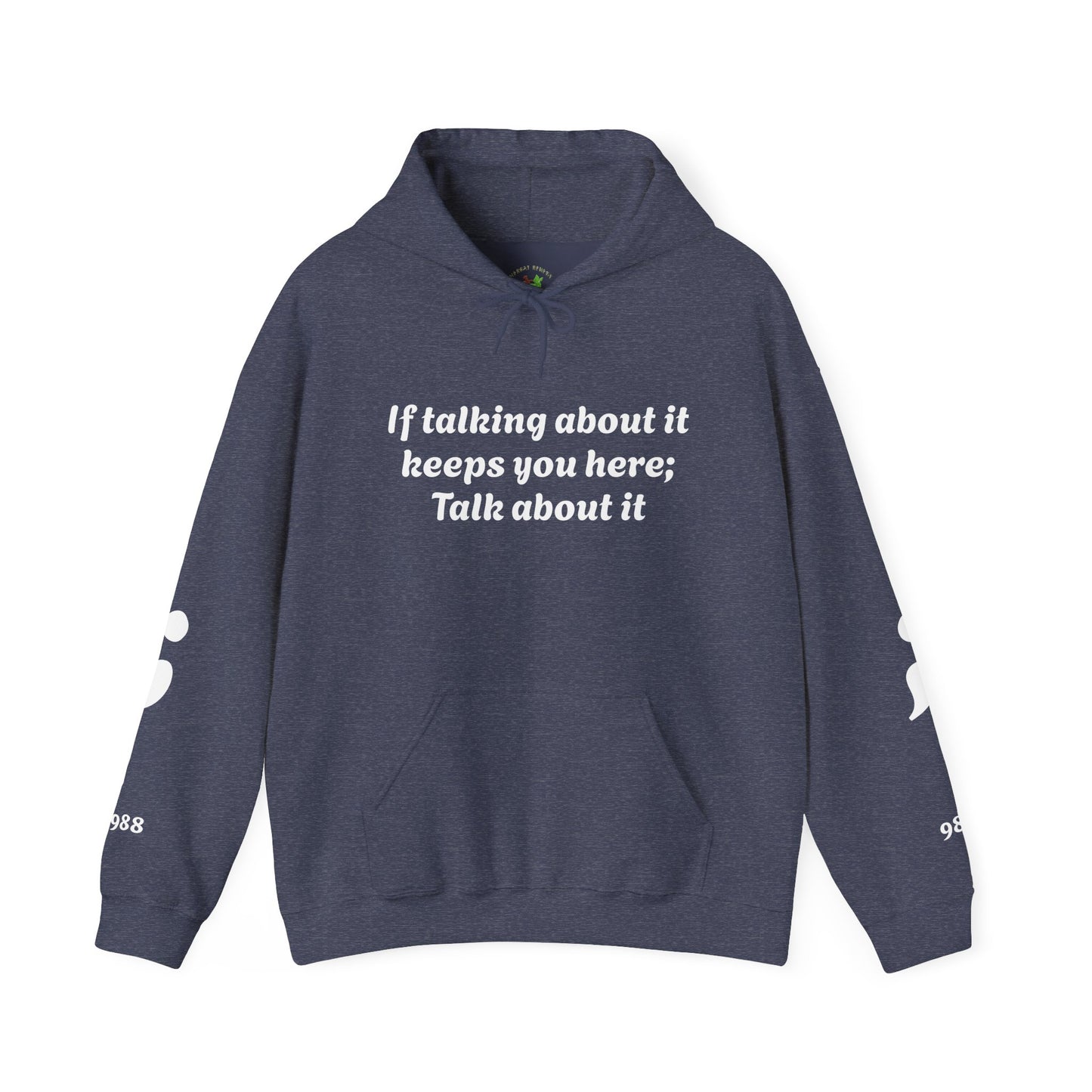 Mental Health Awareness Hoodie, Inspirational Sweatshirt, Talk About It Pullover, Gift for Friends, Unisex Casual Wear