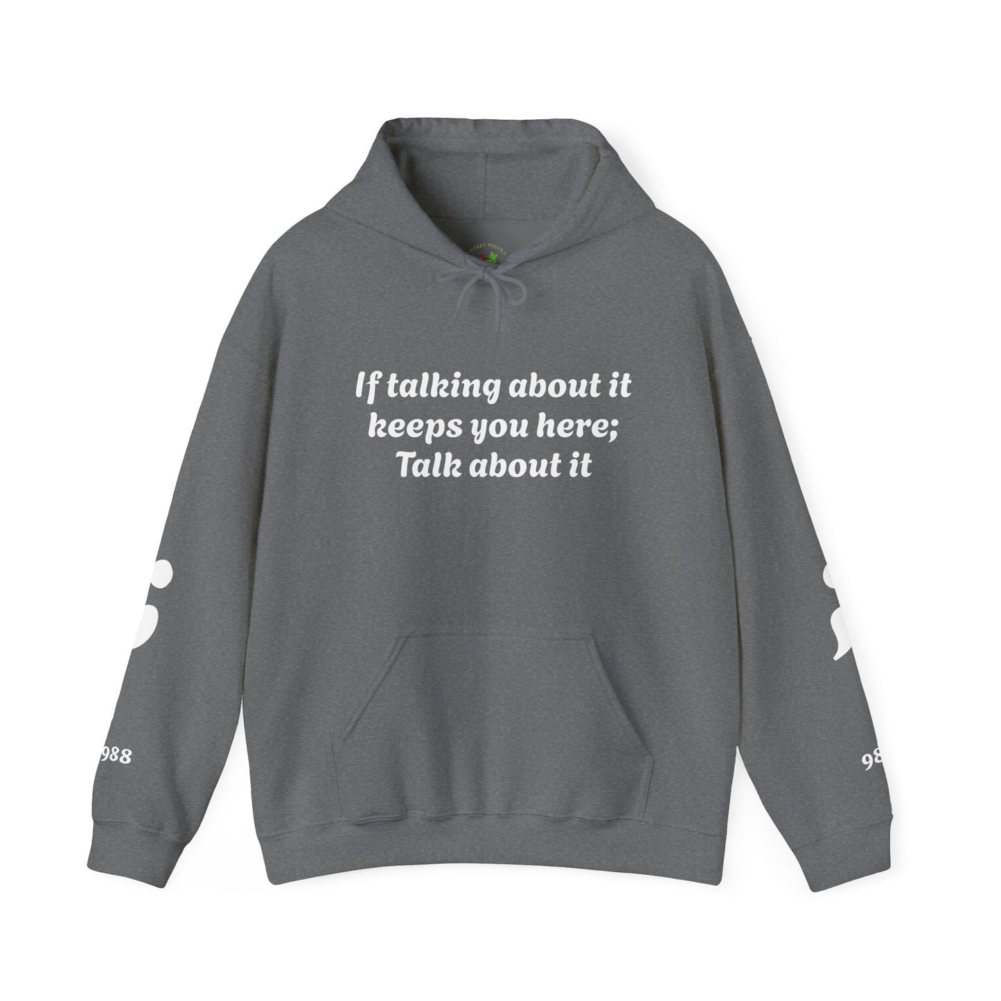 Mental Health Awareness Hoodie, Inspirational Sweatshirt, Talk About It Pullover, Gift for Friends, Unisex Casual Wear