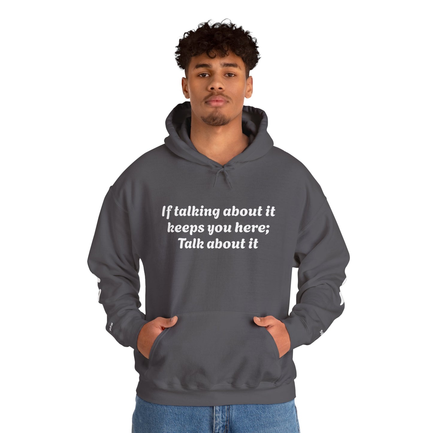 Mental Health Awareness Hoodie, Inspirational Sweatshirt, Talk About It Pullover, Gift for Friends, Unisex Casual Wear