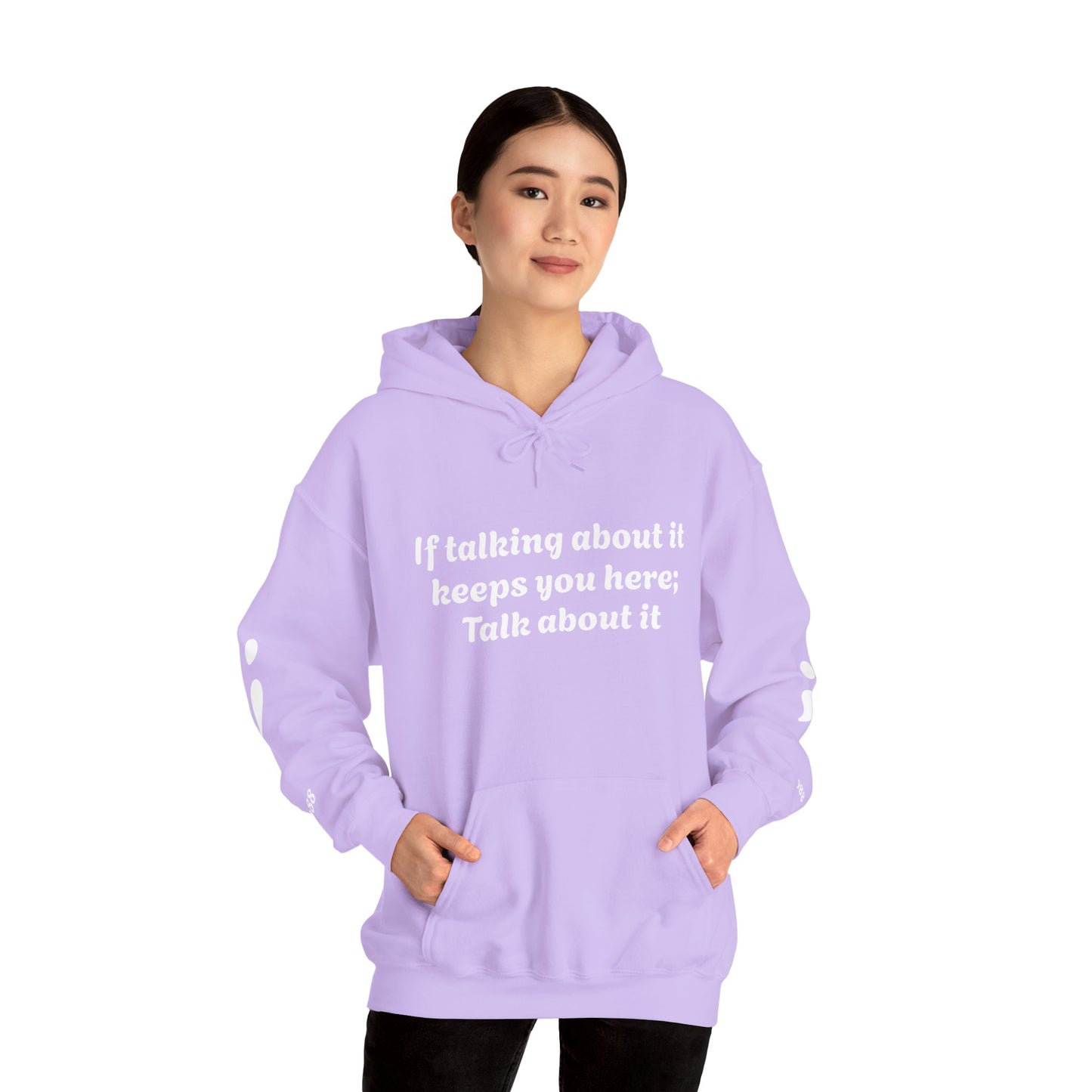 Mental Health Awareness Hoodie, Inspirational Sweatshirt, Talk About It Pullover, Gift for Friends, Unisex Casual Wear