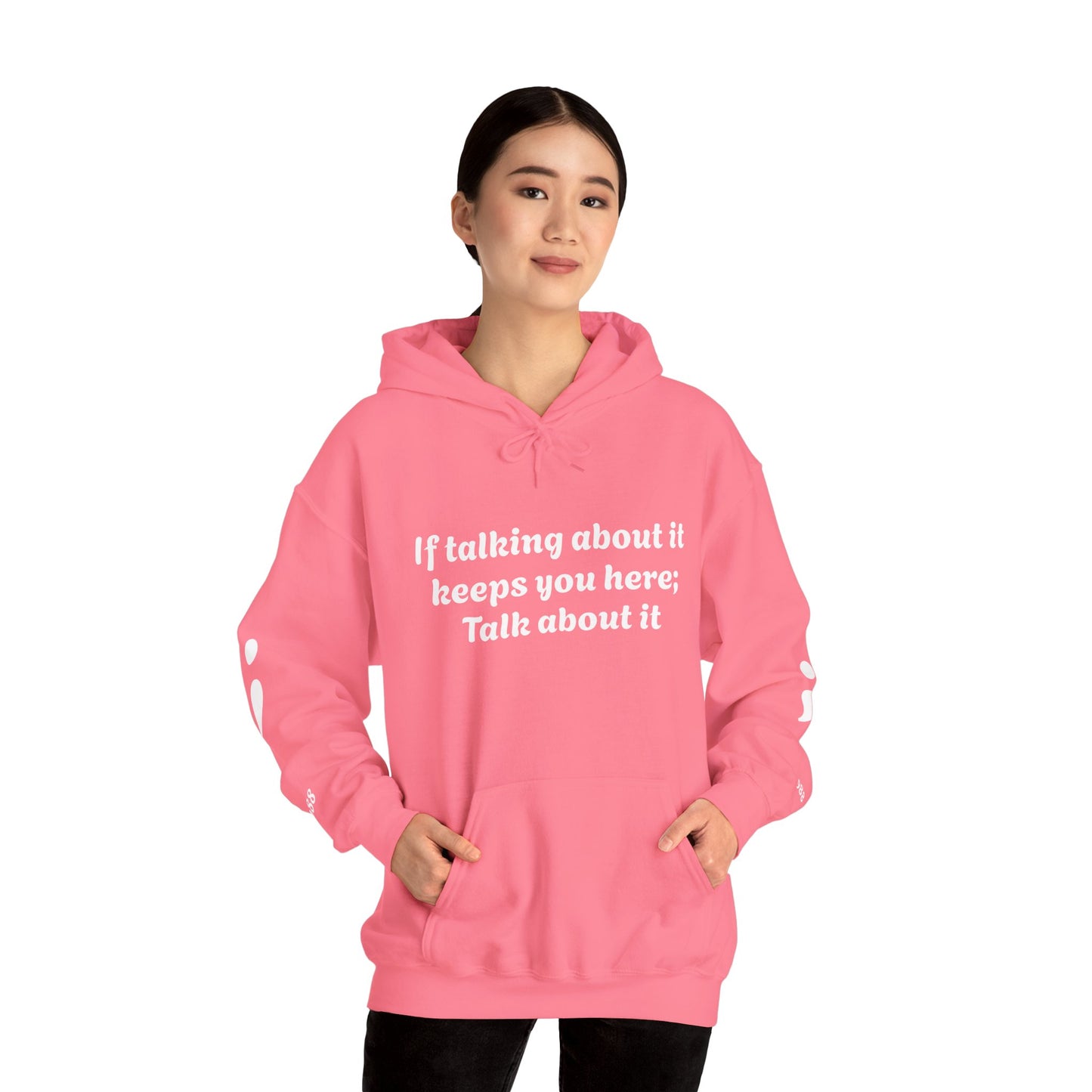 Mental Health Awareness Hoodie, Inspirational Sweatshirt, Talk About It Pullover, Gift for Friends, Unisex Casual Wear