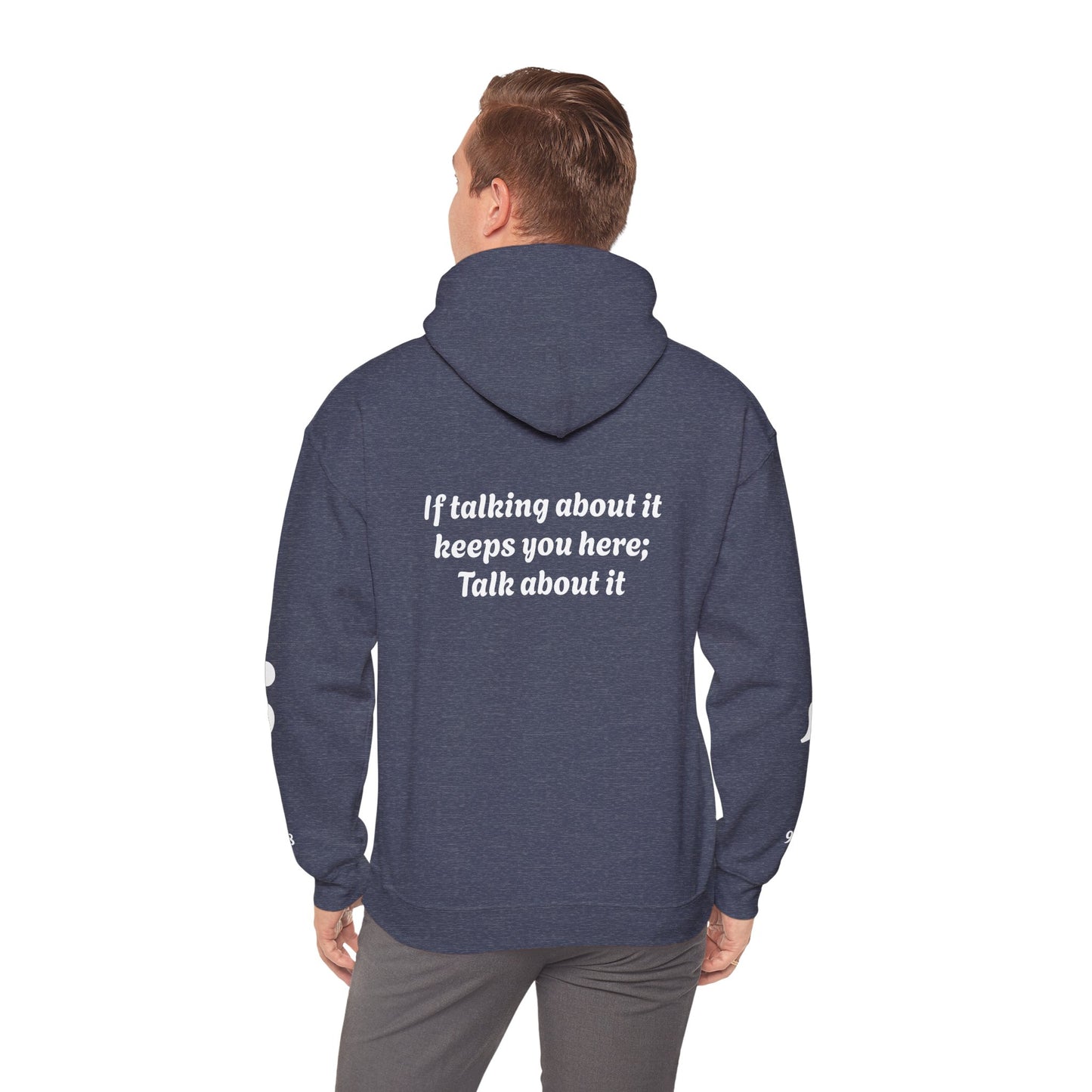 Mental Health Awareness Hoodie, Inspirational Sweatshirt, Talk About It Pullover, Gift for Friends, Unisex Casual Wear