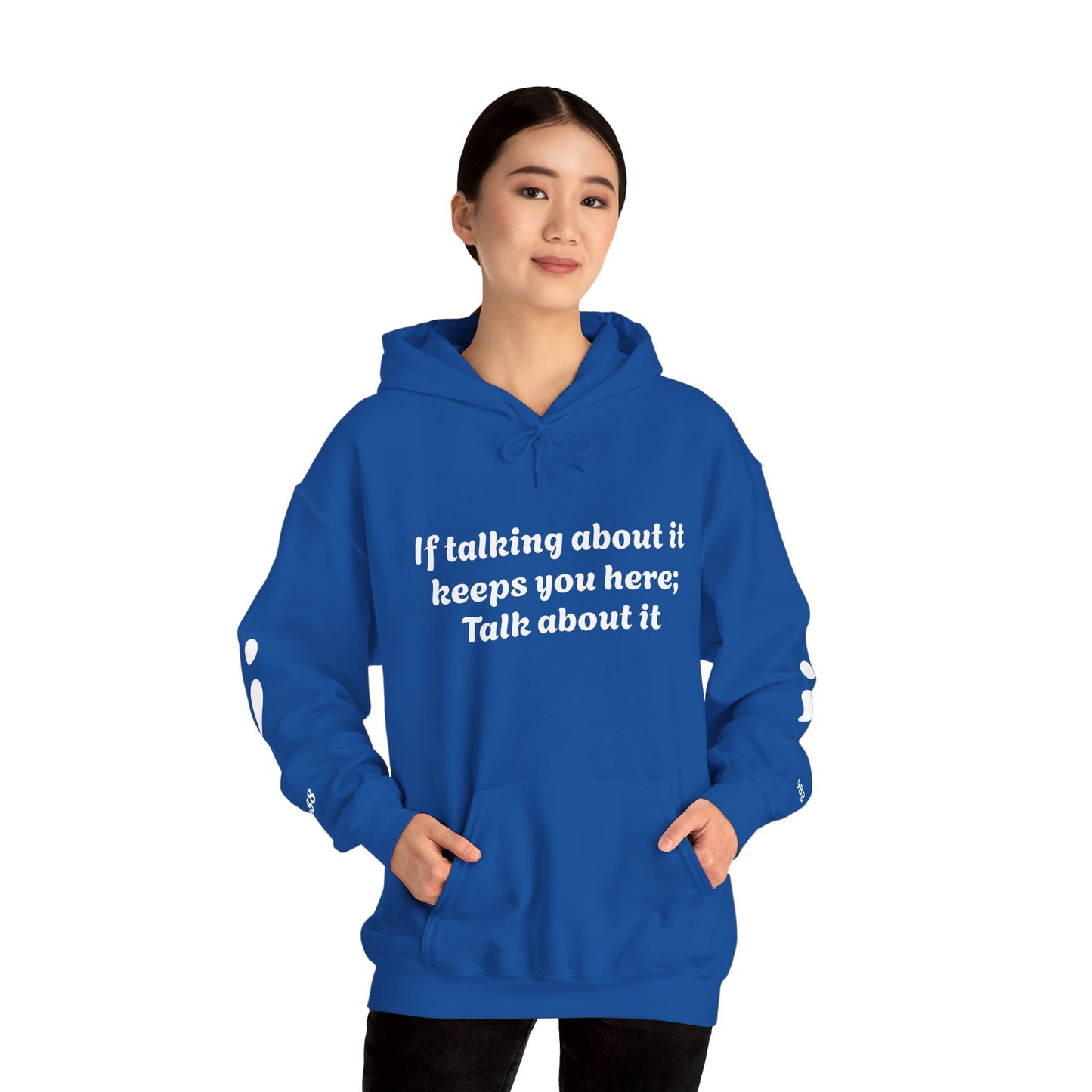 Mental Health Awareness Hoodie, Inspirational Sweatshirt, Talk About It Pullover, Gift for Friends, Unisex Casual Wear