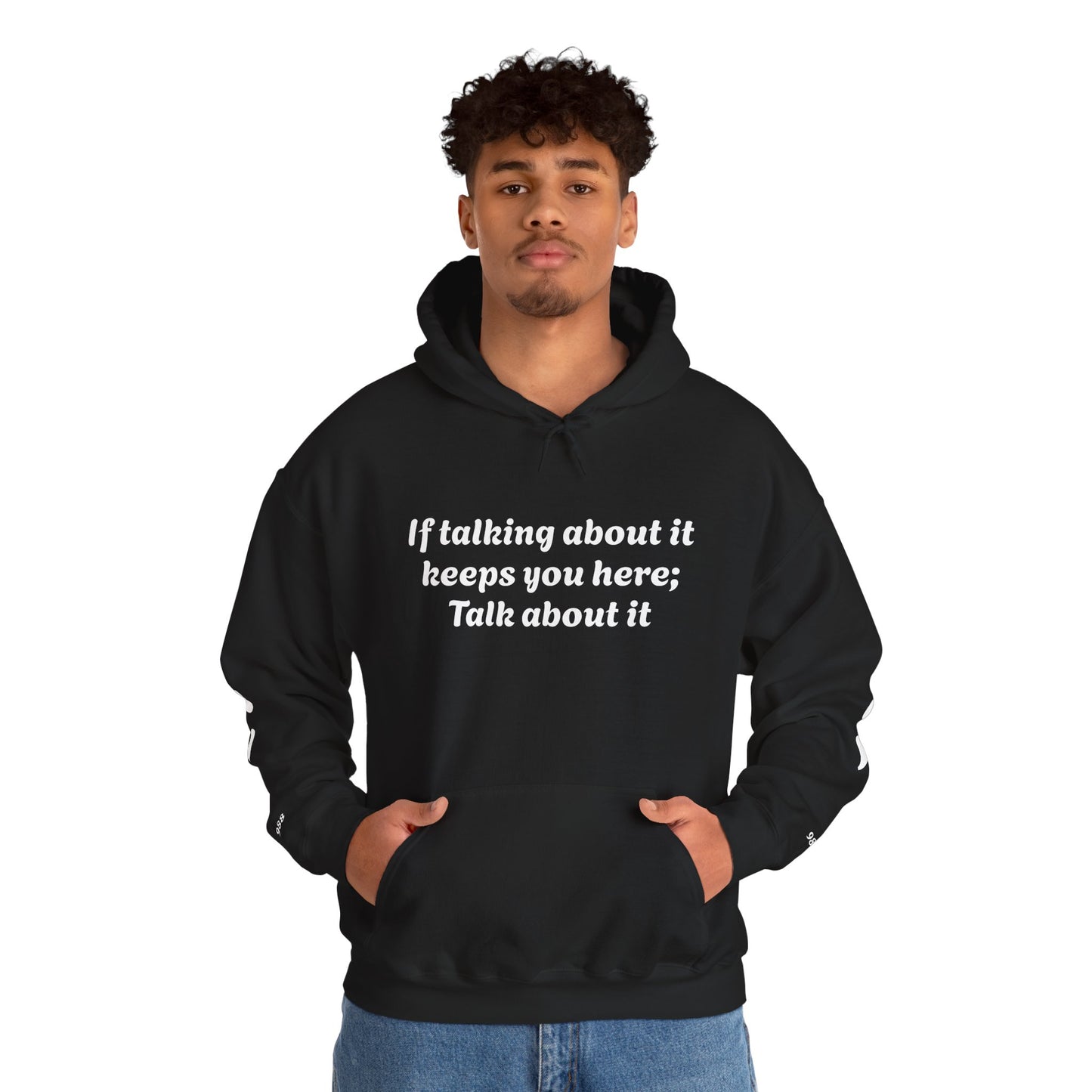 Mental Health Awareness Hoodie, Inspirational Sweatshirt, Talk About It Pullover, Gift for Friends, Unisex Casual Wear