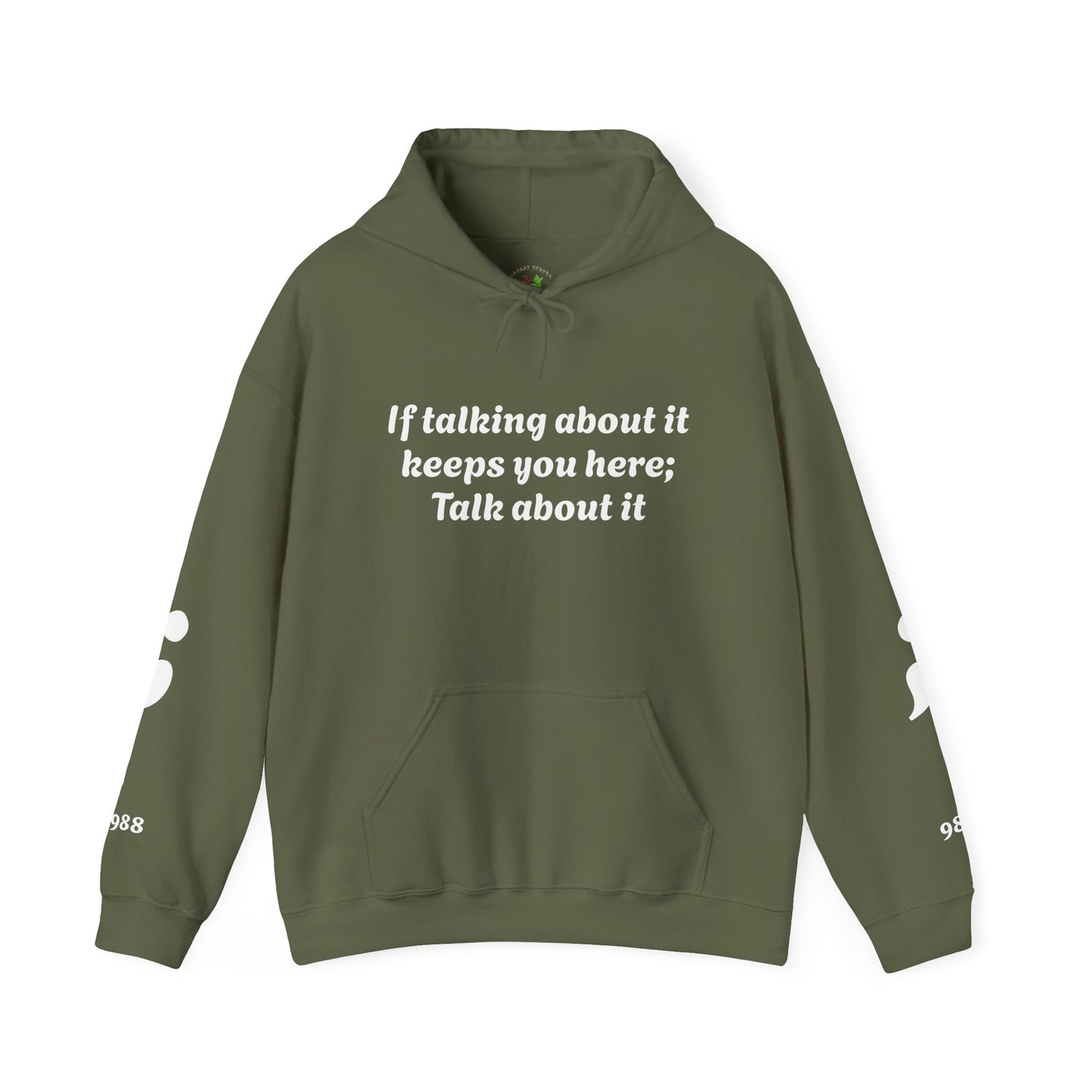 Mental Health Awareness Hoodie, Inspirational Sweatshirt, Talk About It Pullover, Gift for Friends, Unisex Casual Wear