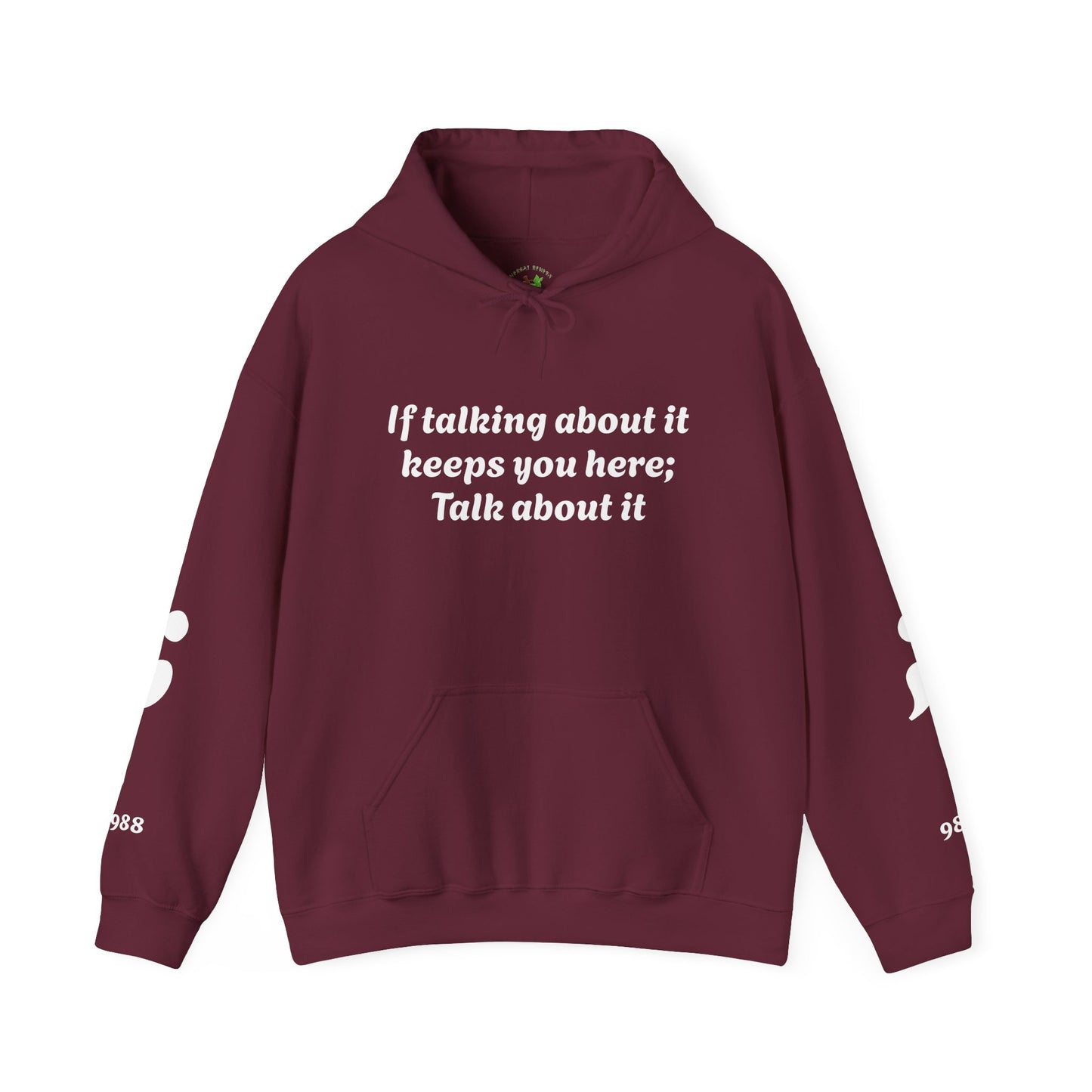 Mental Health Awareness Hoodie, Inspirational Sweatshirt, Talk About It Pullover, Gift for Friends, Unisex Casual Wear