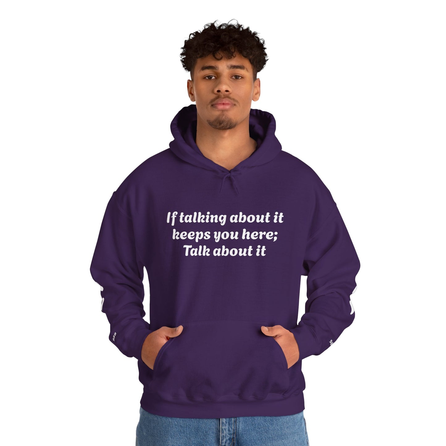 Mental Health Awareness Hoodie, Inspirational Sweatshirt, Talk About It Pullover, Gift for Friends, Unisex Casual Wear