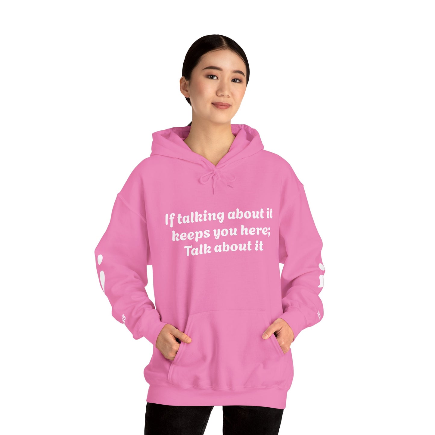 Mental Health Awareness Hoodie, Inspirational Sweatshirt, Talk About It Pullover, Gift for Friends, Unisex Casual Wear