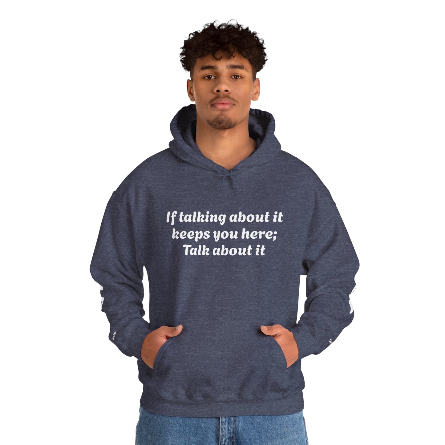 Mental Health Awareness Hoodie, Inspirational Sweatshirt, Talk About It Pullover, Gift for Friends, Unisex Casual Wear