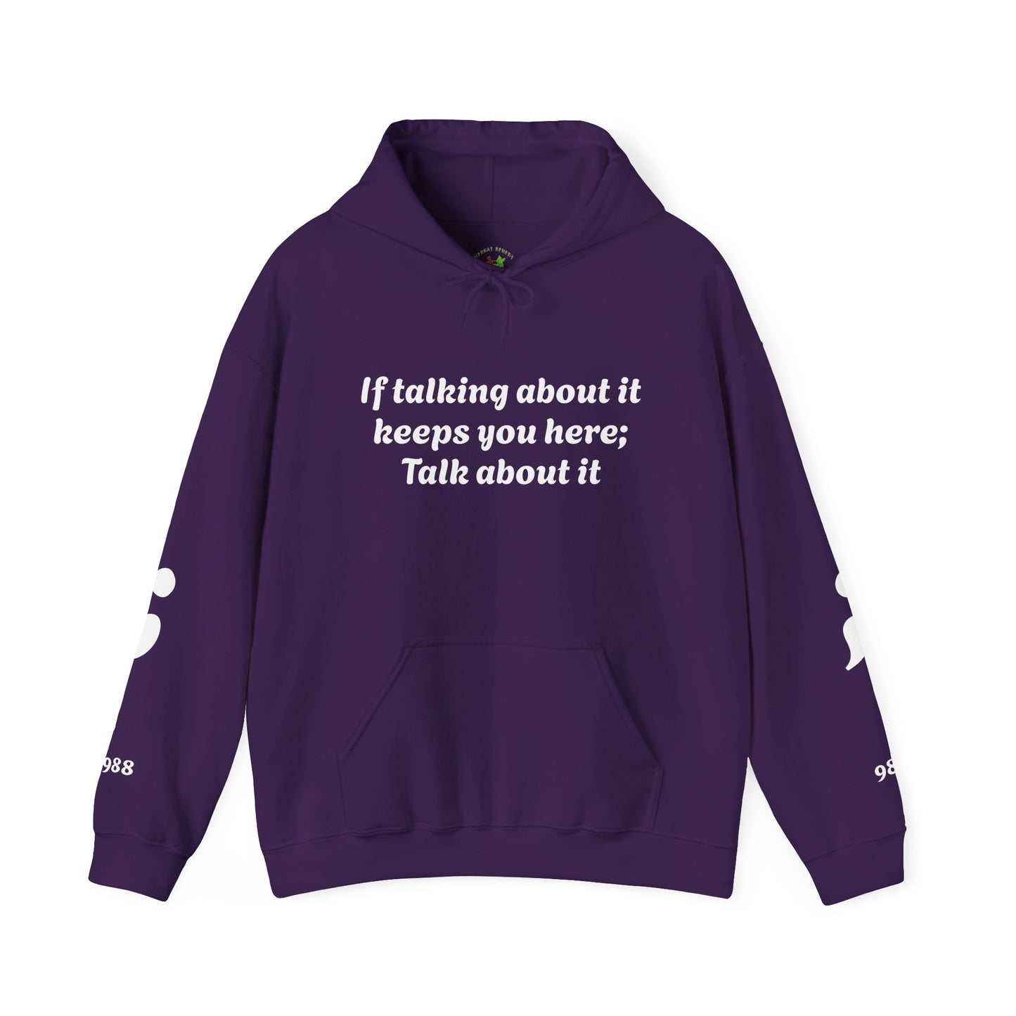 Mental Health Awareness Hoodie, Inspirational Sweatshirt, Talk About It Pullover, Gift for Friends, Unisex Casual Wear