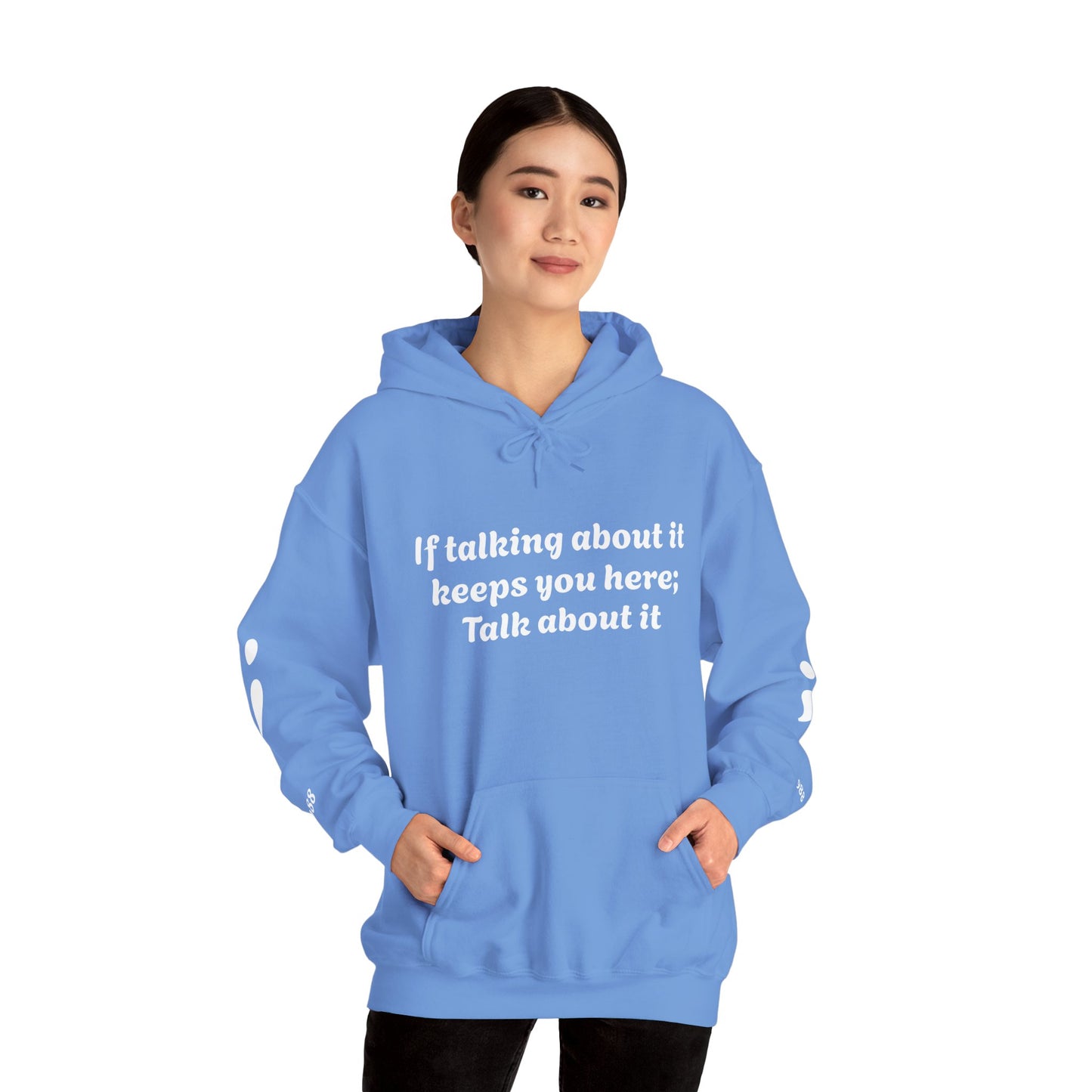 Mental Health Awareness Hoodie, Inspirational Sweatshirt, Talk About It Pullover, Gift for Friends, Unisex Casual Wear