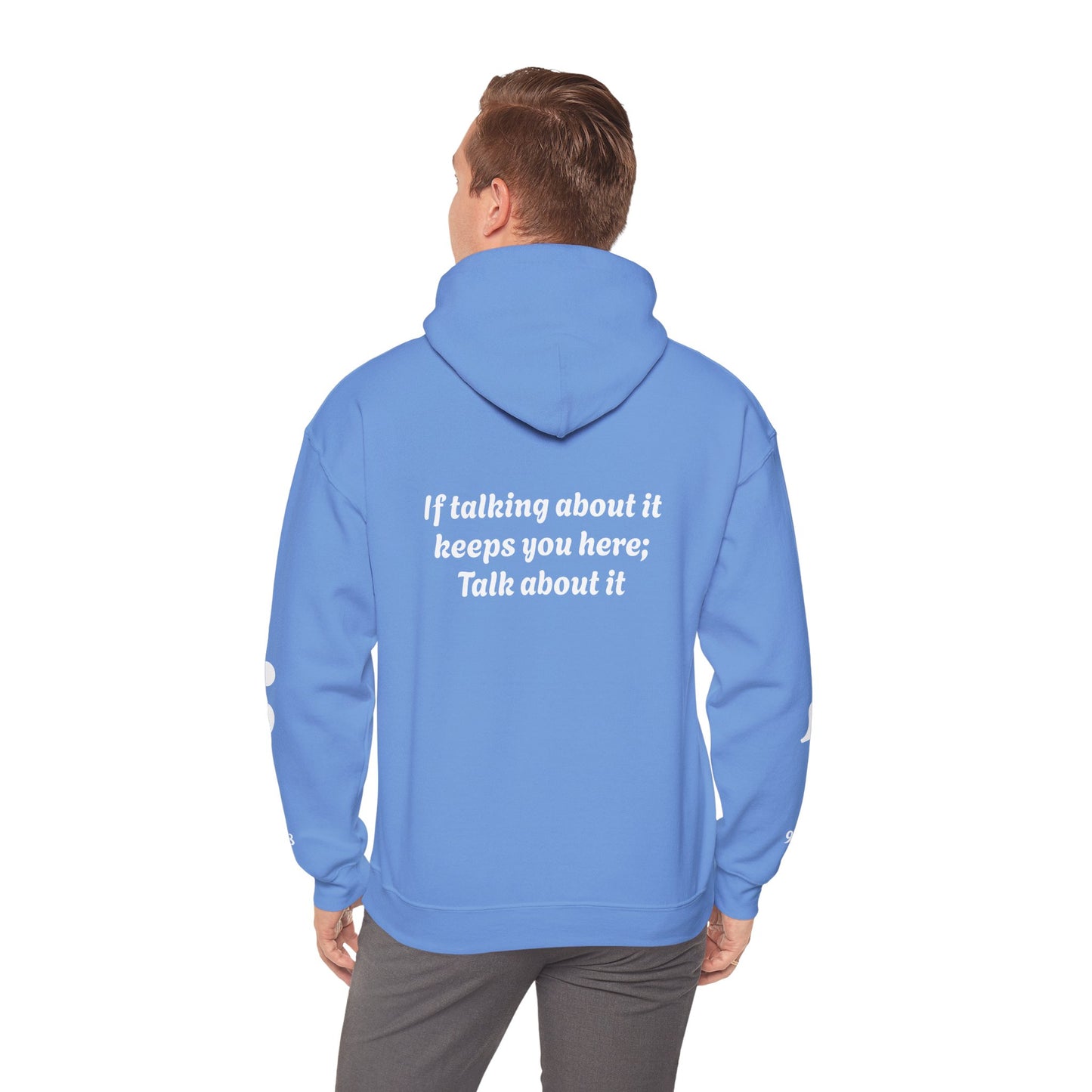 Mental Health Awareness Hoodie, Inspirational Sweatshirt, Talk About It Pullover, Gift for Friends, Unisex Casual Wear