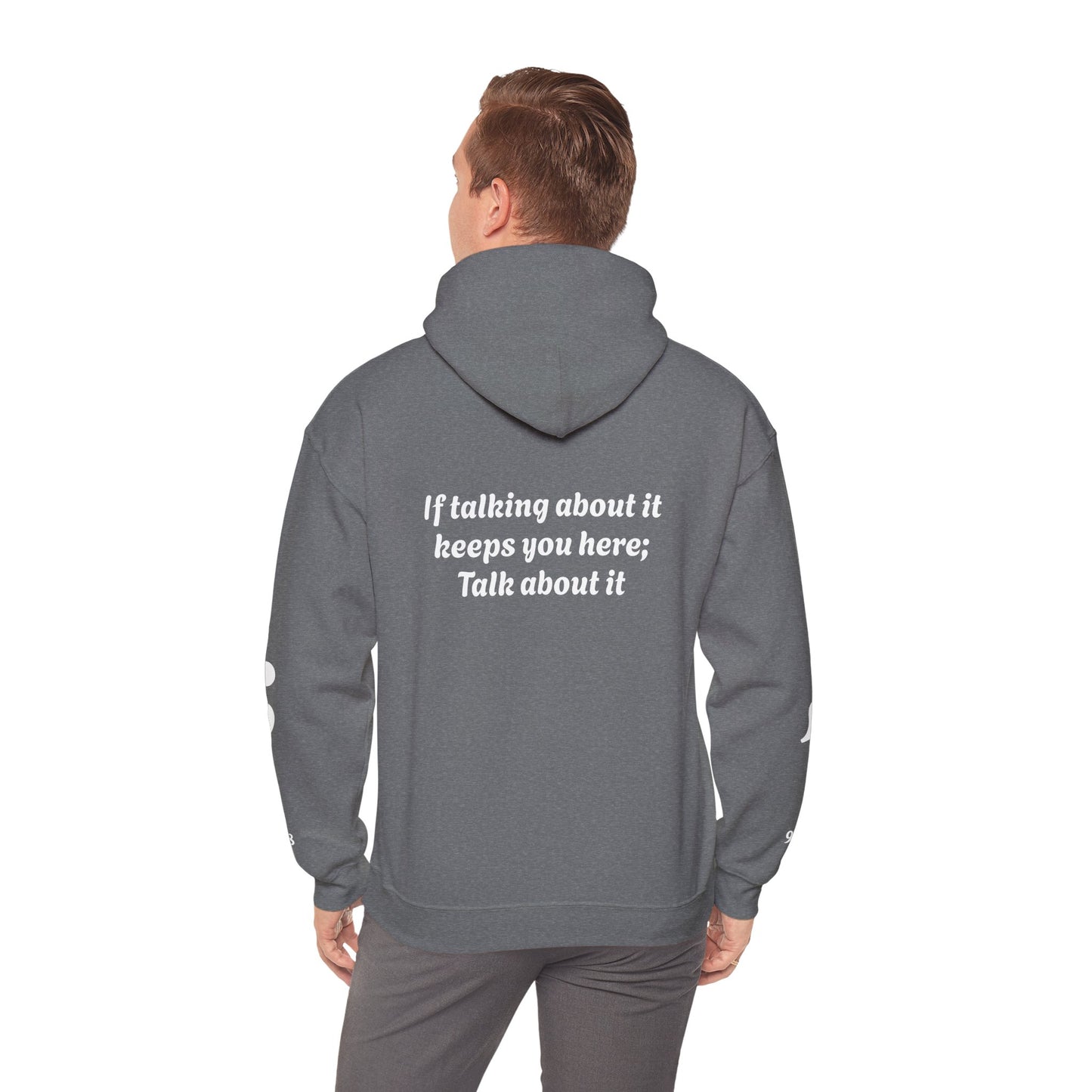 Mental Health Awareness Hoodie, Inspirational Sweatshirt, Talk About It Pullover, Gift for Friends, Unisex Casual Wear