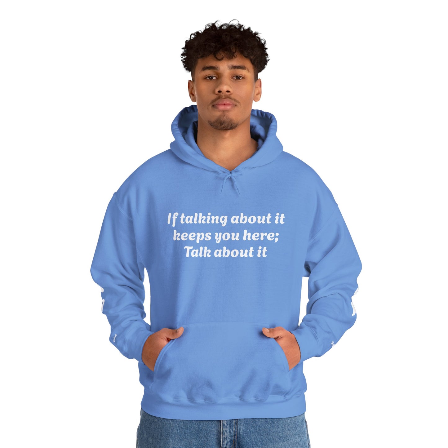 Mental Health Awareness Hoodie, Inspirational Sweatshirt, Talk About It Pullover, Gift for Friends, Unisex Casual Wear