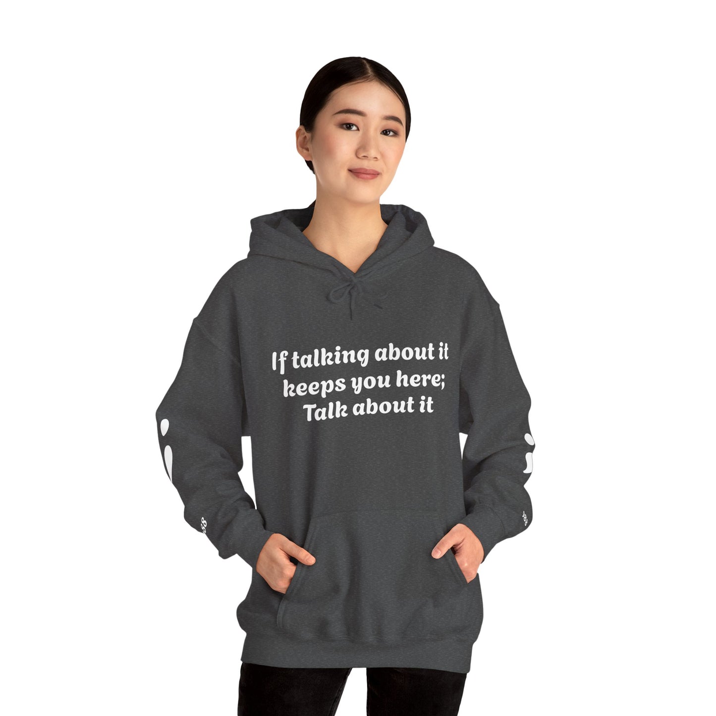 Mental Health Awareness Hoodie, Inspirational Sweatshirt, Talk About It Pullover, Gift for Friends, Unisex Casual Wear