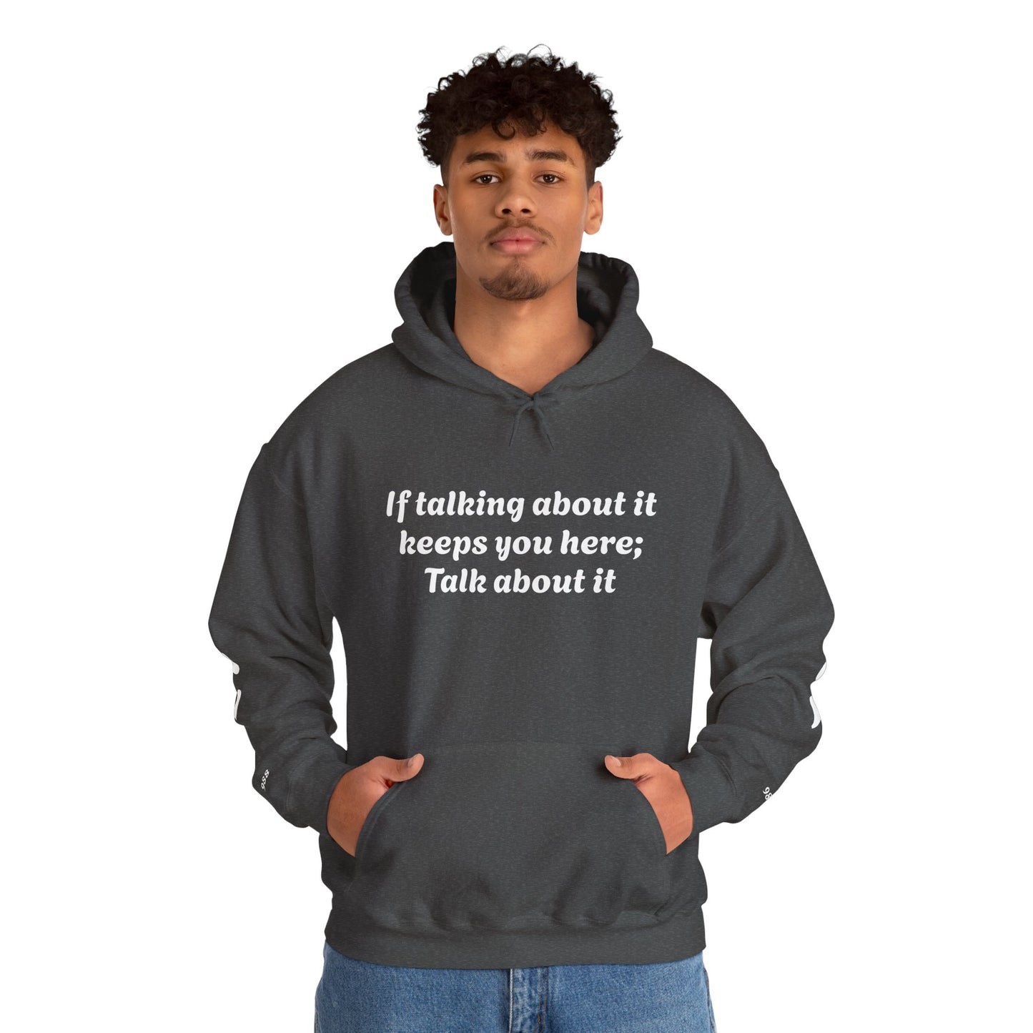 Mental Health Awareness Hoodie, Inspirational Sweatshirt, Talk About It Pullover, Gift for Friends, Unisex Casual Wear