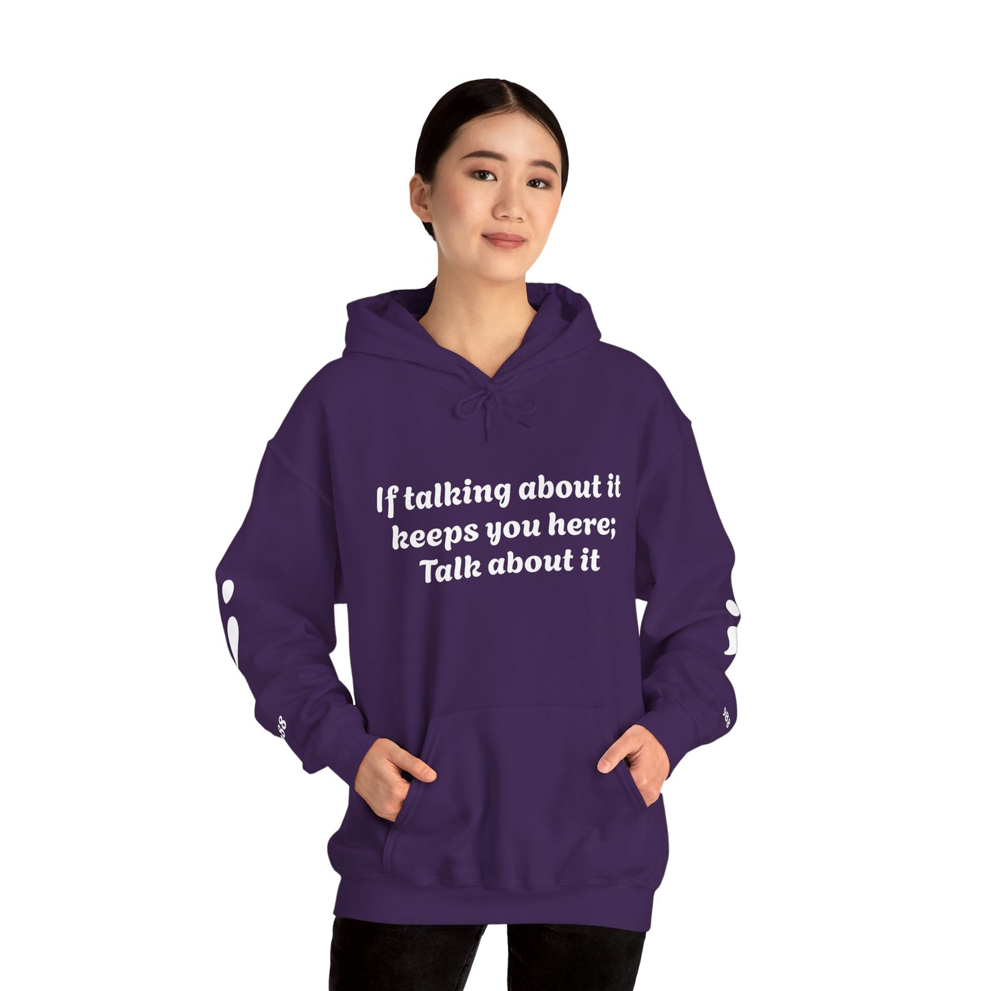Mental Health Awareness Hoodie, Inspirational Sweatshirt, Talk About It Pullover, Gift for Friends, Unisex Casual Wear