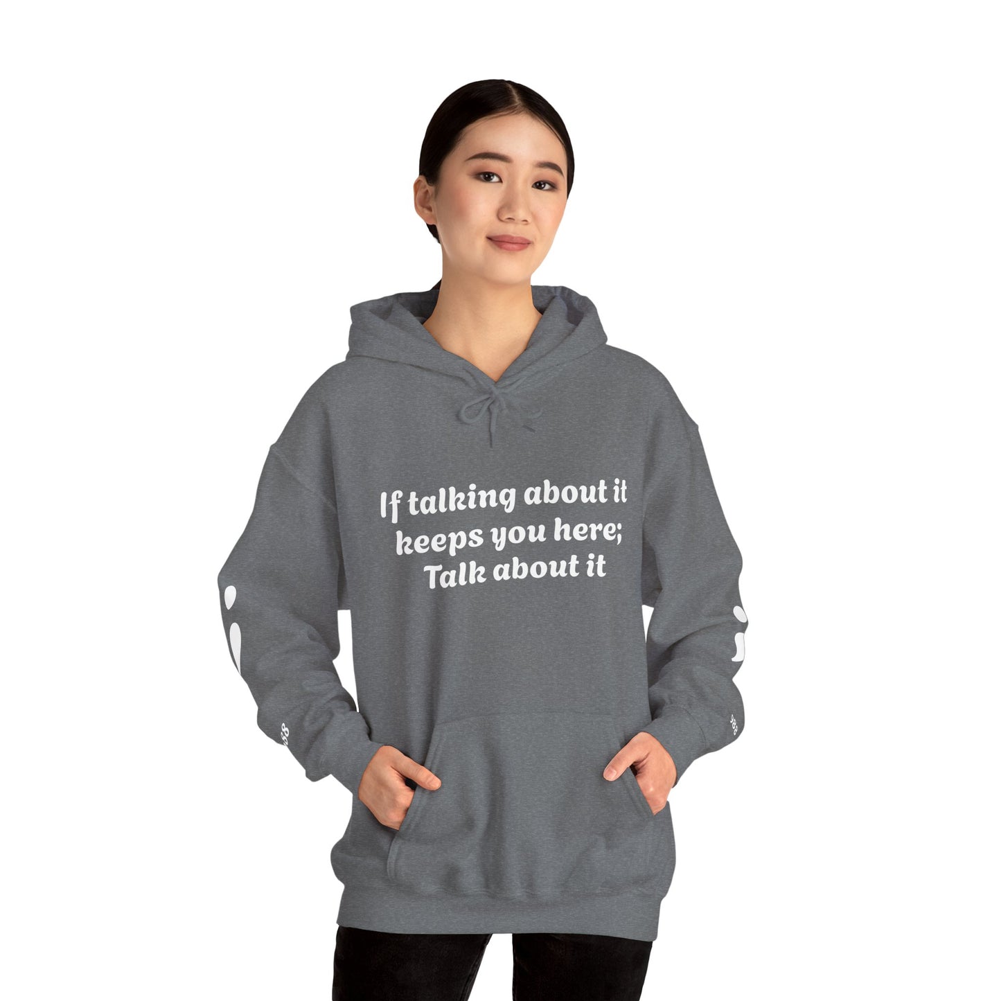 Mental Health Awareness Hoodie, Inspirational Sweatshirt, Talk About It Pullover, Gift for Friends, Unisex Casual Wear