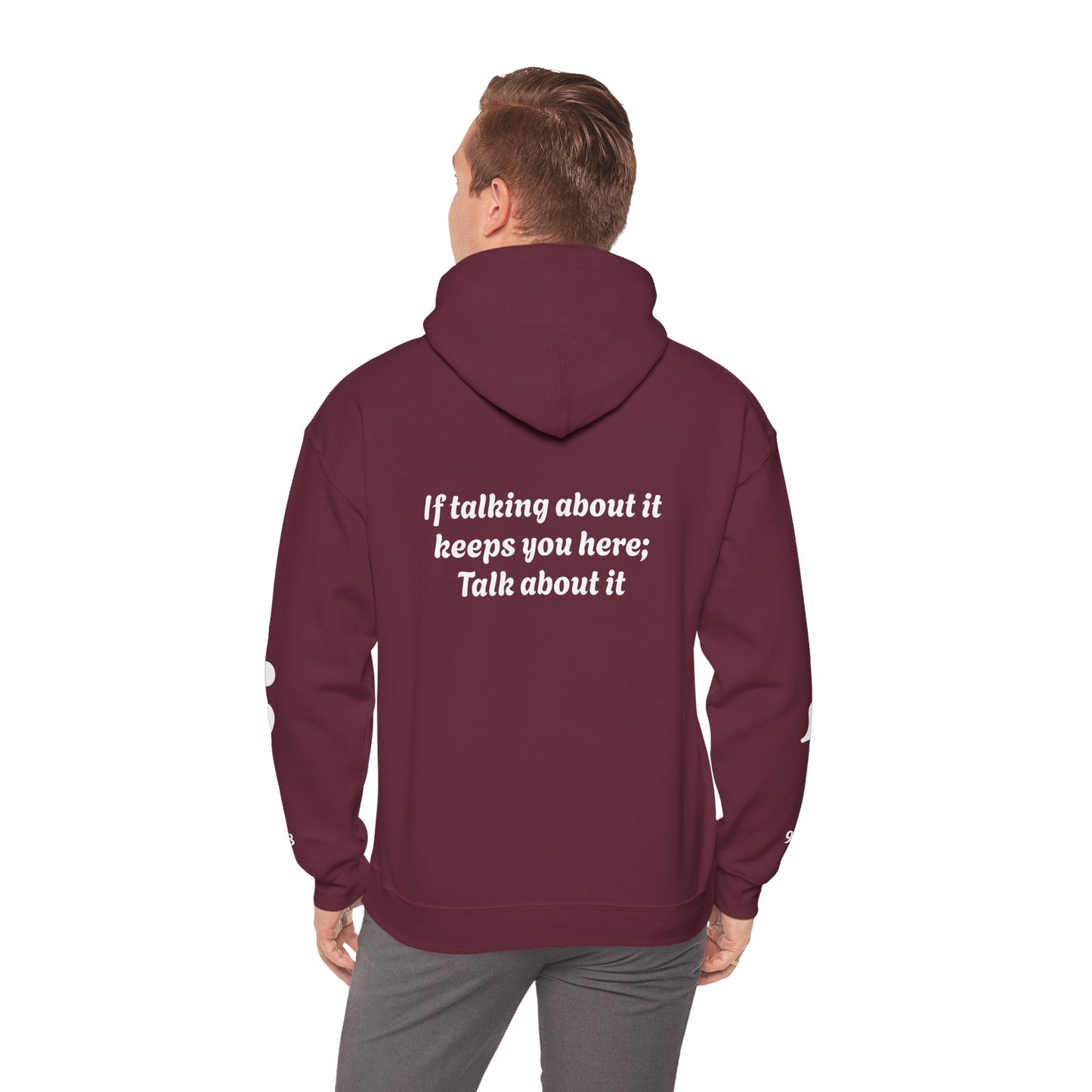 Mental Health Awareness Hoodie, Inspirational Sweatshirt, Talk About It Pullover, Gift for Friends, Unisex Casual Wear