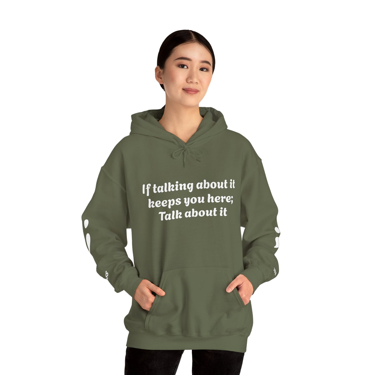 Mental Health Awareness Hoodie, Inspirational Sweatshirt, Talk About It Pullover, Gift for Friends, Unisex Casual Wear