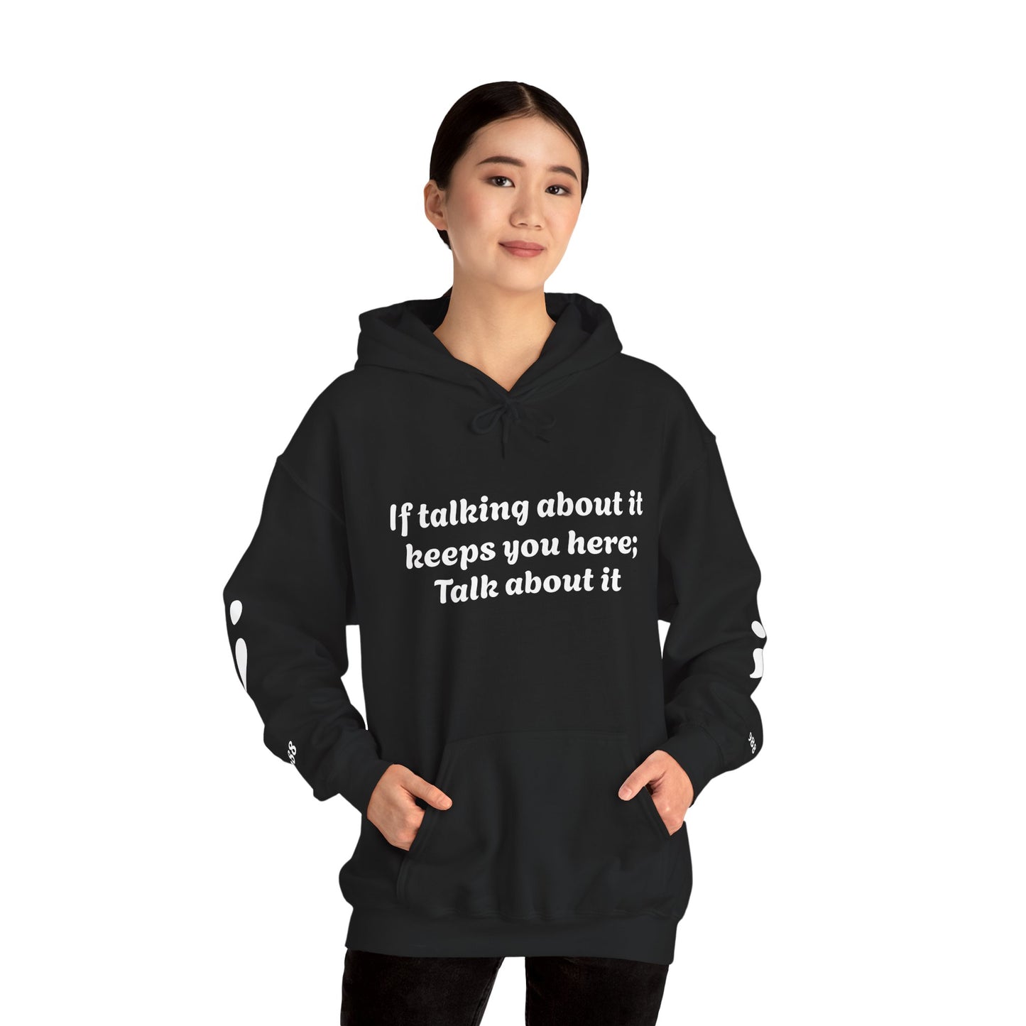 Mental Health Awareness Hoodie, Inspirational Sweatshirt, Talk About It Pullover, Gift for Friends, Unisex Casual Wear