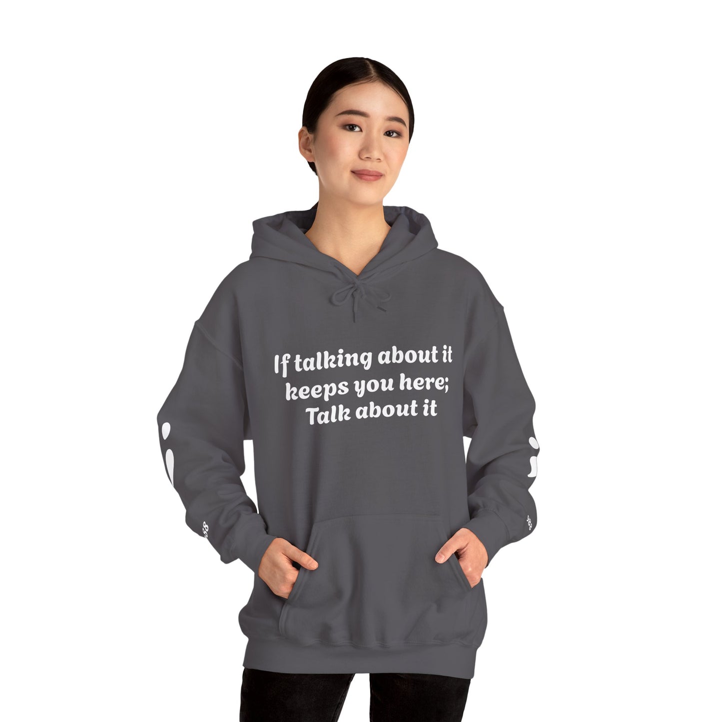 Mental Health Awareness Hoodie, Inspirational Sweatshirt, Talk About It Pullover, Gift for Friends, Unisex Casual Wear