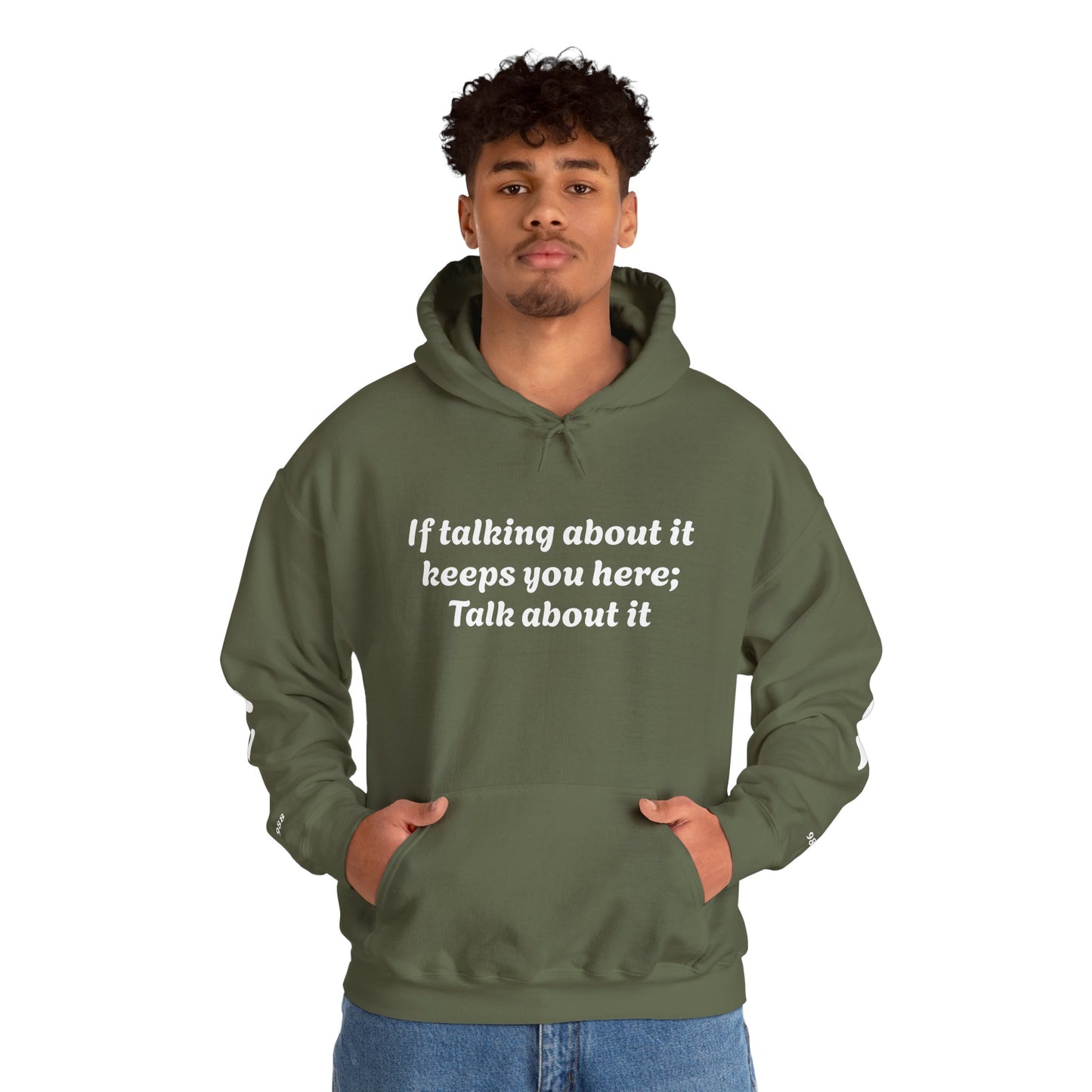 Mental Health Awareness Hoodie, Inspirational Sweatshirt, Talk About It Pullover, Gift for Friends, Unisex Casual Wear