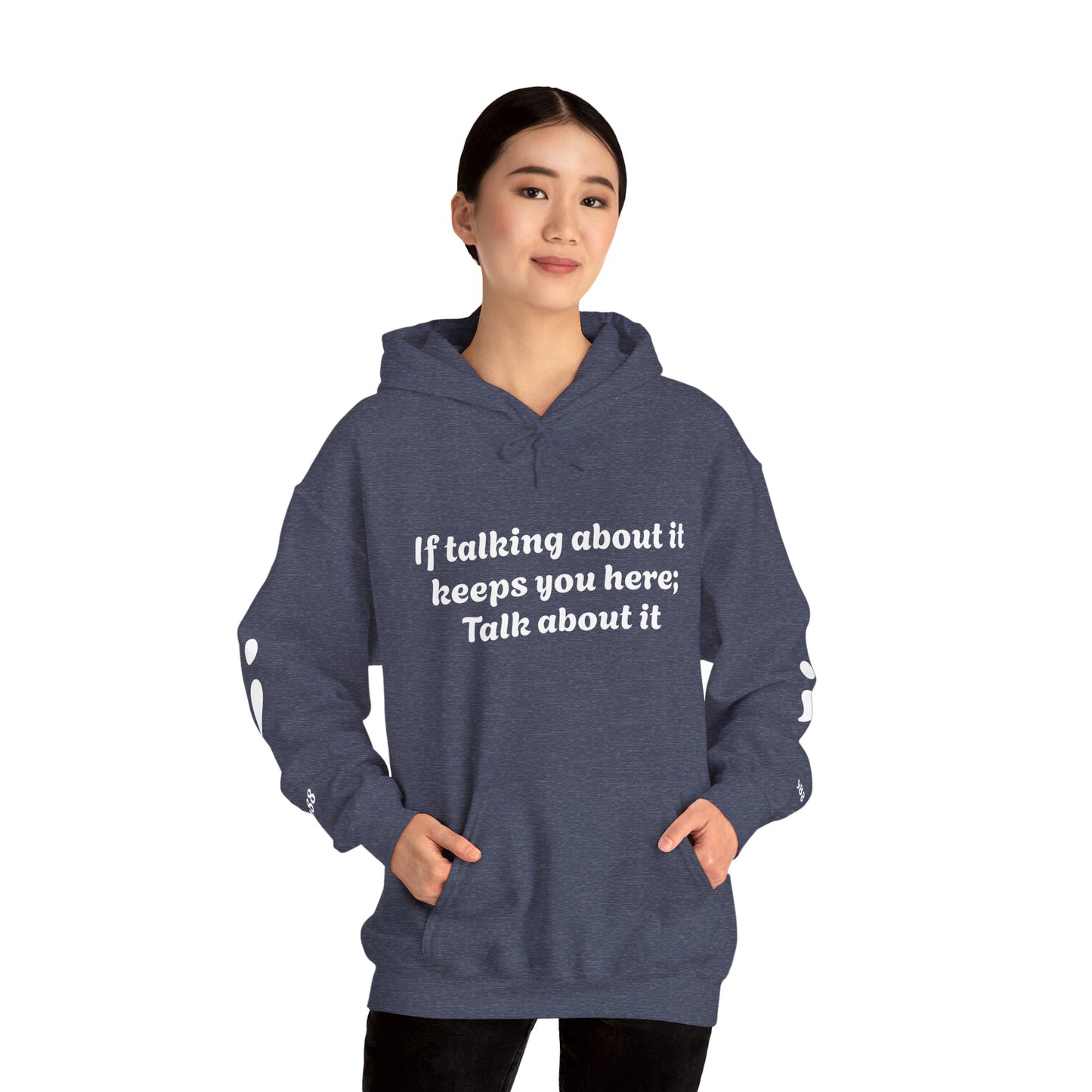 Mental Health Awareness Hoodie, Inspirational Sweatshirt, Talk About It Pullover, Gift for Friends, Unisex Casual Wear